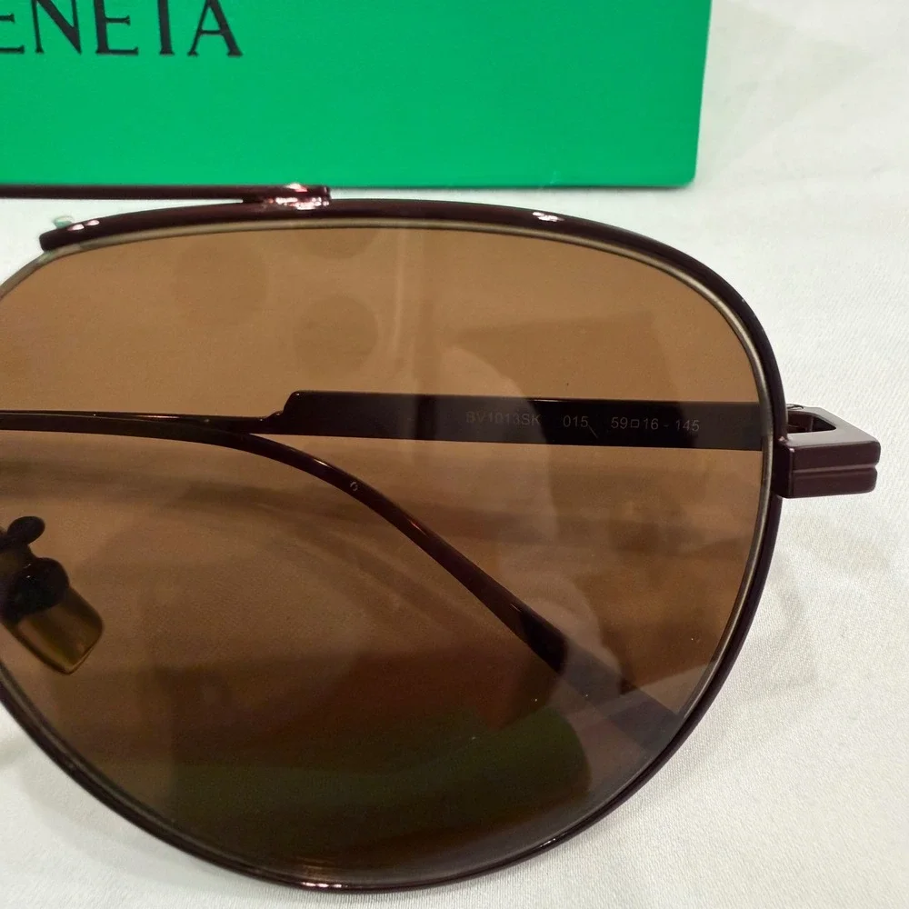 Bottega Veneta  Brown Aviator Sunglasses Made in Italy